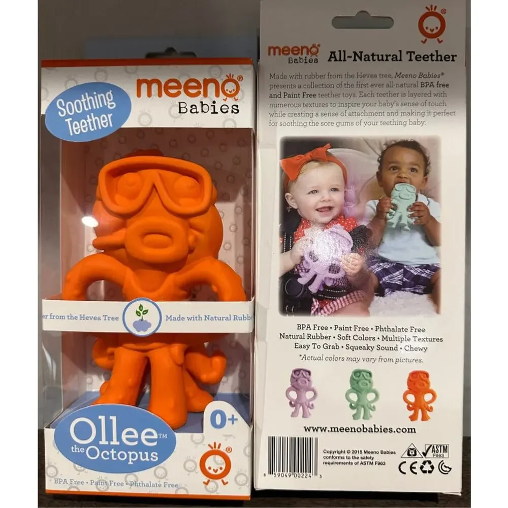 New in box: Meeno Babies Soothing Teether Ollie The Octopus;‎ Orange